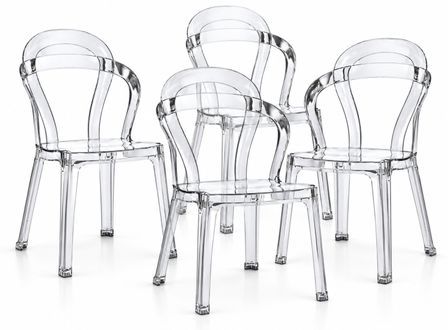 Lot de 4 chaise design transparentes ANYA en polycarbonate transparent – Design italien