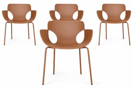 Lot de 4 chaises avec accoudoirs LENNOX – Intérieur/extérieur