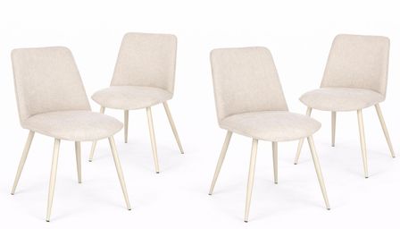 Lot de 4 chaises CORA – Confort rembourré & pieds acier