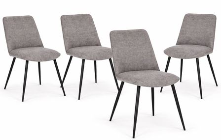 Lot de 4 chaises CORA – Confort rembourré & pieds acier
