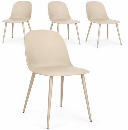 Lot de 4 chaises ELLA – Acier peint & polypropylène