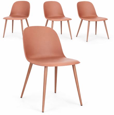 Lot de 4 chaises ELLA – Acier peint & polypropylène