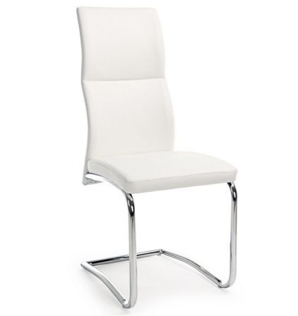 Lot de 4 chaises en simili cuir avec pieds acier chromé - Collection Thelma