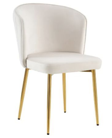 Lot de 4 chaises en velours et pieds métal doré Komi