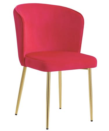 Lot de 4 chaises en velours et pieds métal doré Komi