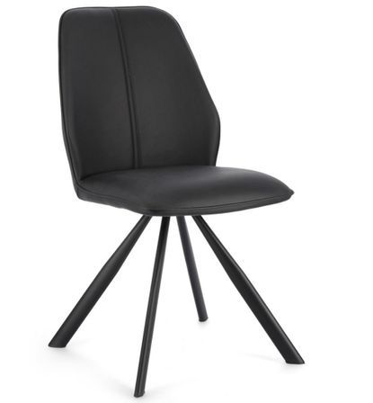 Lot de 4 chaises modernes en simili cuir et pieds acier chromé - Modèle AXELLE