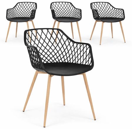 Lot de 4 chaises Optik - Polyvalentes pour intérieur et éxtérieur
