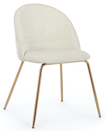 Lot de 4 chaises TANYA - velours & pieds acier doré