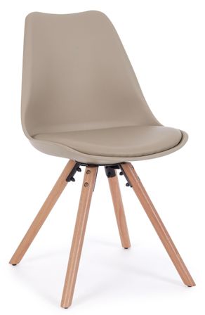 Lot de 4 chaises Teddy en bois de hêtre et simili cuir - Style scandinave intemporel