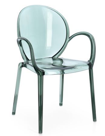 Lot de 4 chaises transparentes avec accoudoirs KAMILA - Haut de gamme