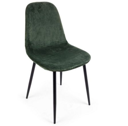 Lot de 4 chaises velours confortable et pieds métal noir Karela – Design Chic