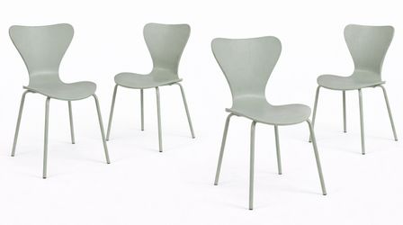 Lot de 4 chaises VIBA – Design moderne, empilables & pieds acier chromé