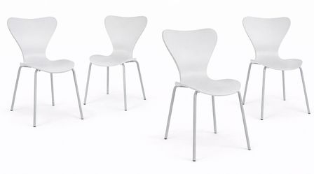 Lot de 4 chaises VIBA – Design moderne, empilables & pieds acier chromé