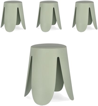 Lot de 4 tabourets d’appoint empilables IMOGEN - Hauteur d'assise 47 cm