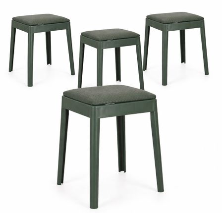 Lot de 4 tabourets d’appoint empilables SCOOBY - Hauteur d'assise 49 cm