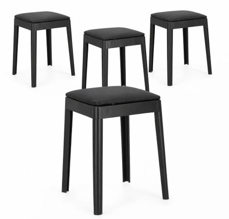Lot de 4 tabourets d’appoint empilables SCOOBY - Hauteur d'assise 49 cm