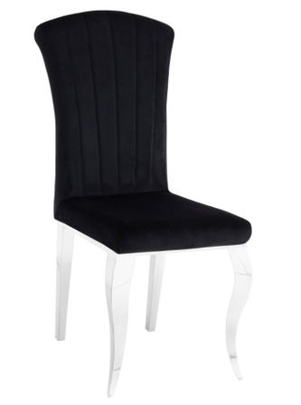 Lot de 6 chaises baroque Kania - Velours et pieds effet miroir
