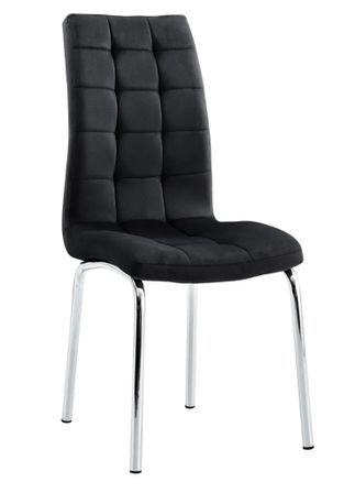 Lot de 6 chaises Maeva - Modernes en velours et pieds métal chromé