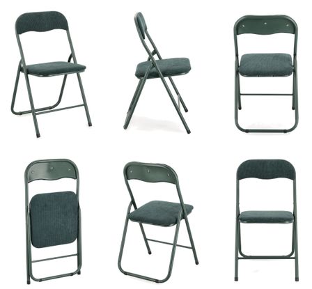 Lot de 6 chaises pliantes KIVA – Velours côtelé & structure en acier