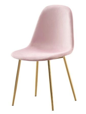 Lot de 6 chaises Ruka en velours avec pieds en acier doré - Élégance moderne