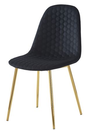 Lot de 6 chaises Ruka en velours avec pieds en acier doré - Élégance moderne