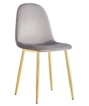 Lot de 6 chaises Ruka en velours avec pieds en acier doré - Élégance moderne