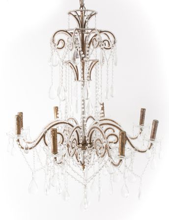 Lustre baroque 8 branches doré Tudy