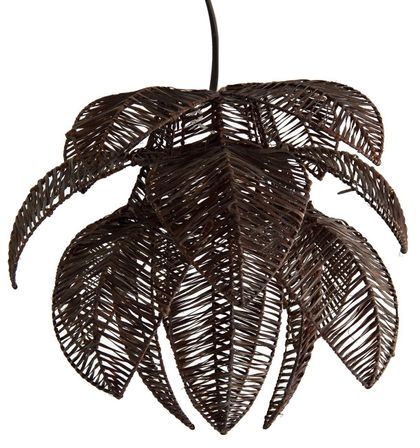 Lustre ethnique en rotin noir Welat