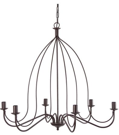 Lustre industriel 6 branches métal noir Burak