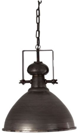 Lustre industriel métal gris rouillé Sahy