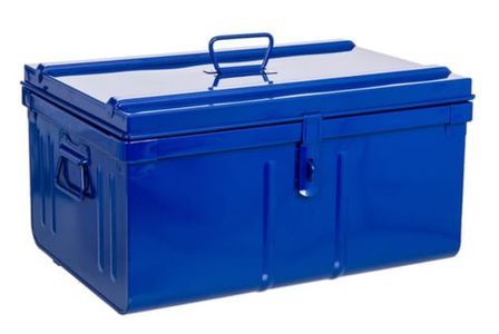 Malle de rangement métal bleu Dax L 52 x 29 x P 37 cm