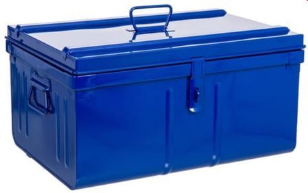 Malle de rangement métal bleu Dax L 57 x 31 x P 45 cm