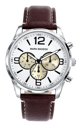 Mark Maddox Casual Hc6018-05 - Multifunction - Case: Stainless Steel And Solid Metal - 42 Mm - Polyurethane Strap - Water Resistant: 30 Meters