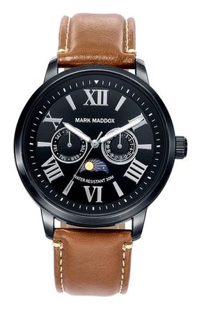 Mark Maddox Casual Hc6019-53 - Day And Date - Case: Stainless Steel And Solid Metal - 42 Mm - Polyurethane Strap - Water Resistant: 30 Meters