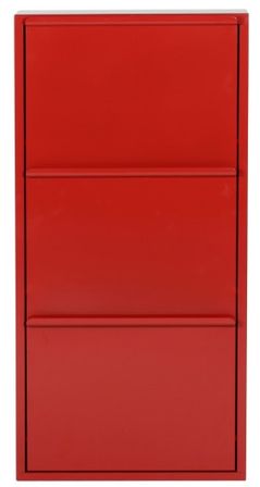 Meuble à chaussures 3 cases métal rouge Pannel
