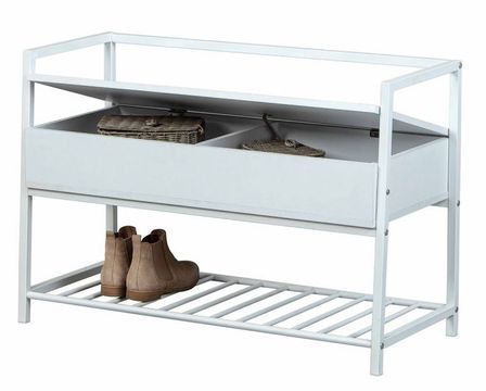 Meuble à chaussures bois et métal blanc Oplae