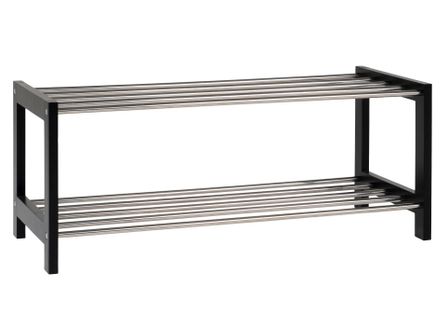 Meuble à chaussures PADOVA – Bois de peuplier & acier noir