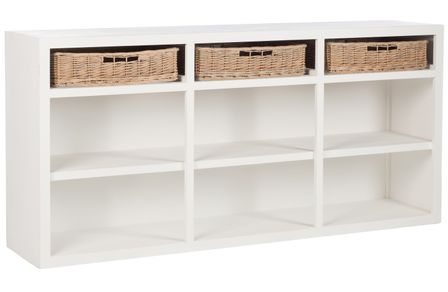 Meuble avec casiers de rangement + 3 paniers Bianca L 180 cm