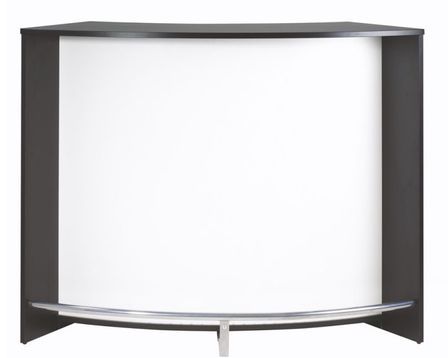 Meuble bar noir SNACK 134 cm – Comptoir de cuisine avec rangement et portes coulissantes