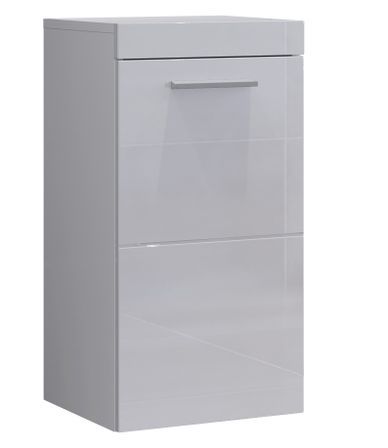 Meuble bas suspendu de salle de bain blanc brillant Divone 35 cm