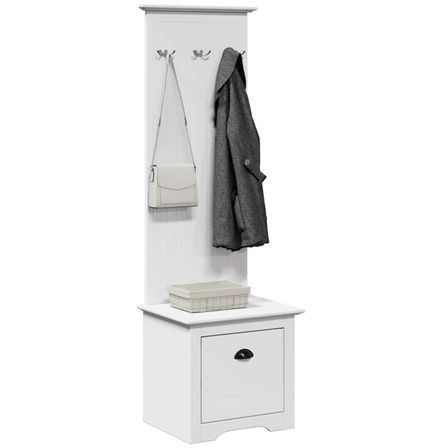 Meuble d'entrée Koba 50 cm - 1 tiroir et porte-manteau à crochet