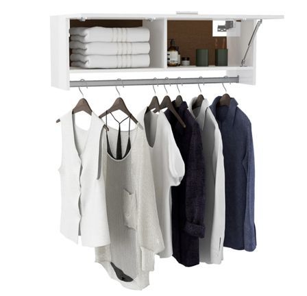 Meuble d’entrée mural avec penderie 100 cm – Modèle Refleta