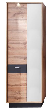 Meuble de rangement 1 porte chêne Wotan 1 porte miroir Dravy 69 cm