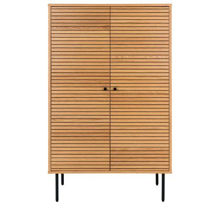 Meuble de rangement 2 portes KYOTO – Chêne & métal noir