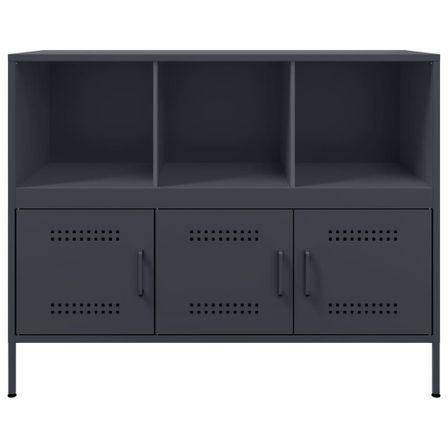 Meuble de rangement 3 portes 3 niches en acier Klavin 100 cm - Style Industriel