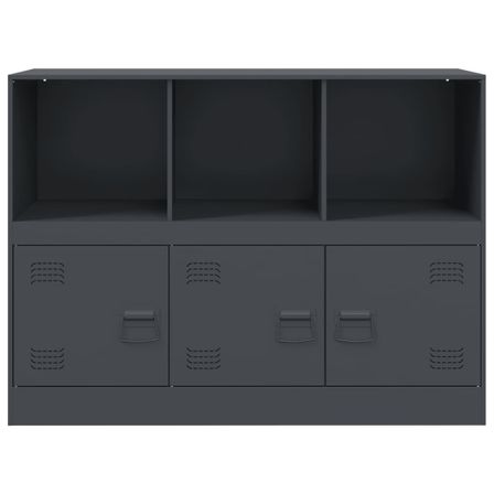 Meuble de rangement 3 portes 3 niches en acier Lazard 99 cm - Style Industriel