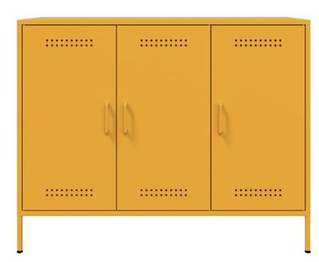 Meuble de rangement 3 portes en acier Klavin 100 cm - Style Industriel