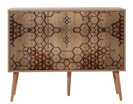 Meuble de rangement 3 portes en bois clair Kiza 720