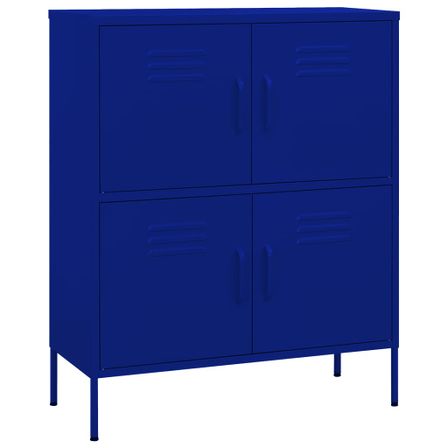 Meuble de rangement 4 portes Klako 80 cm - Acier mat