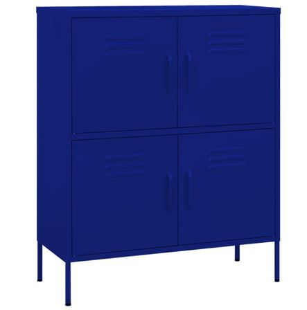 Meuble de rangement 4 portes Klako 80 cm - Acier mat